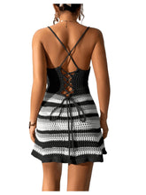 Load image into Gallery viewer, Cutout Striped Spaghetti Strap Cover Up Dress
