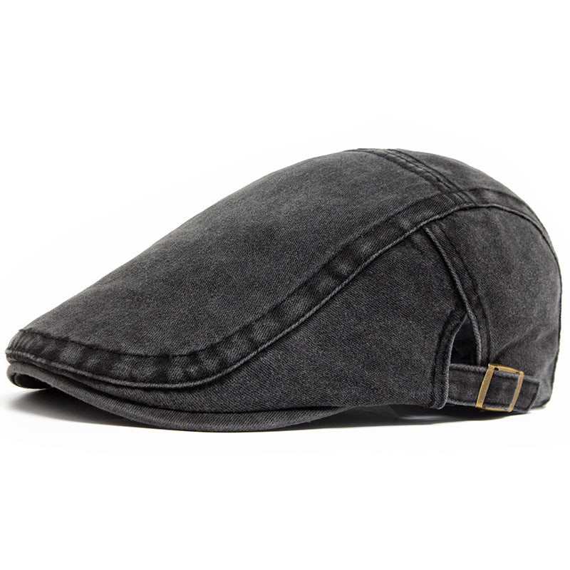 Retro Washed Beret Denim Hat