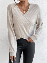 Load image into Gallery viewer, Surplice Dropped Shoulder Long Sleeve T-Shirt
