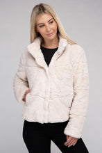 Load image into Gallery viewer, Fluffy Zip-Up Sweater Jacket
