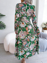 Load image into Gallery viewer, Tied Printed Long Sleeve Midi Dress
