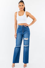 Load image into Gallery viewer, American Bazi High Waist Distressed Wide Leg Jeans
