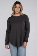 Load image into Gallery viewer, Plus Long Sleeve Round Neck Round Hem Top
