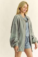 Load image into Gallery viewer, Davi &amp; Dani Exposed Seam Zip Up Dropped Shoulder Jacket
