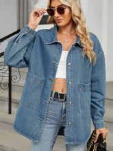 Load image into Gallery viewer, Removable Hood Button Up Long Sleeve Denim Jacket
