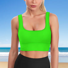 Load image into Gallery viewer, Ti Amo I love you- Exclusive Brand - Florescent Green - Short Comfortable Yoga Vest Top
