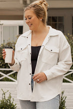 Load image into Gallery viewer, Plus Size Snap Down Dropped Shoulder Jacket
