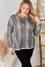 Load image into Gallery viewer, Hailey &amp; Co Full Size Snakeskin V-Neck Long Sleeve Top
