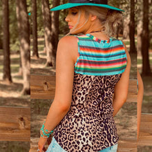 Load image into Gallery viewer, Womens - Leopard Colorful Striped  Vest Top - Sizes S-XXL
