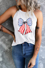 Load image into Gallery viewer, White Stars Stripes Bowknot Graphic Tank Top
