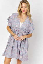 Load image into Gallery viewer, Printed Short Sleeve Ruffle Kimono
