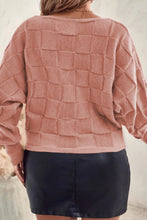 Load image into Gallery viewer, Rose Tan Solid Checkered Textured Knit Plus Size Sweater
