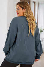 Load image into Gallery viewer, Plus Size Round Neck Dropped Shoulder Sweatshirt
