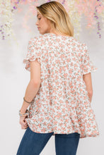 Load image into Gallery viewer, Celeste Full Size Floral Ruffled Short Sleeve Blouse
