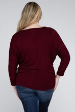 Load image into Gallery viewer, Plus Luxe Rayon Boat Neck 3/4 Sleeve Top
