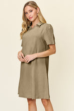 Load image into Gallery viewer, Double Take Full Size Texture Collared Neck Short Sleeve Dress
