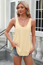 Load image into Gallery viewer, Eyelet Scoop Neck Wide Strap Tank
