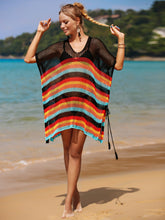 Load image into Gallery viewer, Cutout Striped Cover-Up with Tassel
