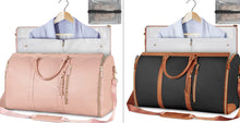 Load image into Gallery viewer, Womens Large Capacity Travel Duffle Bag  Folding Suit Bag Waterproof Clothes Handbag Totes
