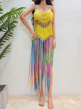 Load image into Gallery viewer, Fringe Scoop Neck Spaghetti Strap Cover-Up
