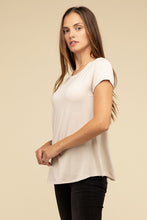 Load image into Gallery viewer, Flowy Round Hem Rayon Short Sleeve Top
