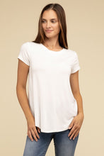 Load image into Gallery viewer, Flowy Round Hem Rayon Short Sleeve Top
