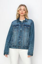 Load image into Gallery viewer, RISEN Full Size Distressed Button Up Jacket
