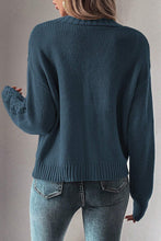 Load image into Gallery viewer, Real Teal Open Knit Drop Shoulder Sweater Cardigan
