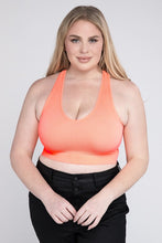 Load image into Gallery viewer, Plus Ribbed Cropped Racerback Tank Top
