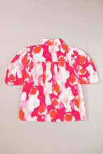 Load image into Gallery viewer, Multicolor Abstract Print Frilly Trim Half Sleeve Shirt
