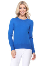 Load image into Gallery viewer, Crew Neck Long Sleeve Light Basic Casual Knit Top
