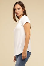 Load image into Gallery viewer, Flowy Round Hem Rayon Short Sleeve Top
