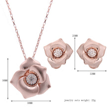 Load image into Gallery viewer, Bridal / Prom / Rose Alloy Flower Necklace + Earring Set
