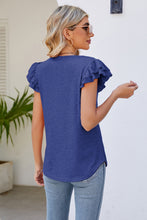 Load image into Gallery viewer, Smocked Flutter Sleeve V-Neck Top
