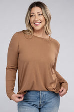 Load image into Gallery viewer, Plus Long Sleeve Round Neck Round Hem Top
