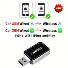 Load image into Gallery viewer, CarAIBOX 2in1 Wireless CarPlay Dongle Wireless Android Auto Box For Car Radio with Wired CarPlay
