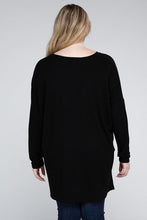 Load image into Gallery viewer, Plus Dolman Sleeve V-Neck Side Slit Hi-Low Hem Top
