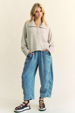 Load image into Gallery viewer, Davi &amp; Dani Drawstring Hem Half Zip Raglan Sleeve Sweatshirt
