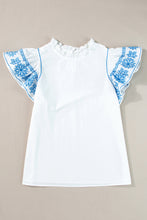 Load image into Gallery viewer, Ruffled Mock Neck Cap Sleeve Blouse
