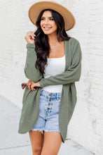 Load image into Gallery viewer, Laurel Green Waffle Knit Open Front Cardigan
