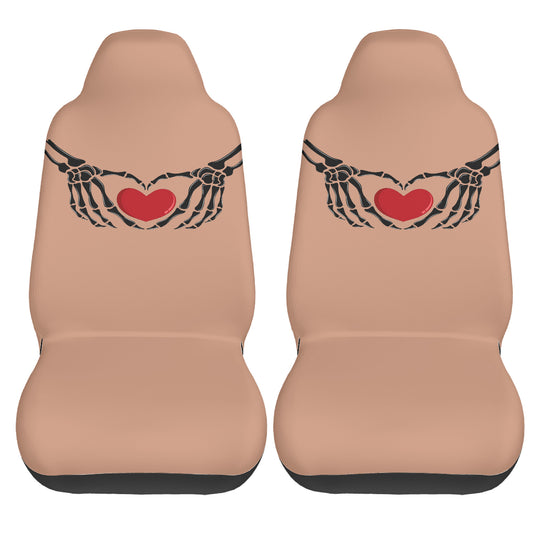 Ti Amo I love you - Exclusive Brand - Feldspar - Skeleton Hands with Hearts  - New Car Seat Covers (Double)