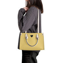 Load image into Gallery viewer, Ti Amo I love you - Exclusive Brand - Golden Sand - Luxury Womens PU Tote Bag - Cream Straps
