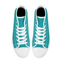 Load image into Gallery viewer, Ti Amo I love you - Exclusive Brand  - Persian Green - High-Top Canvas Shoes  - White Soles
