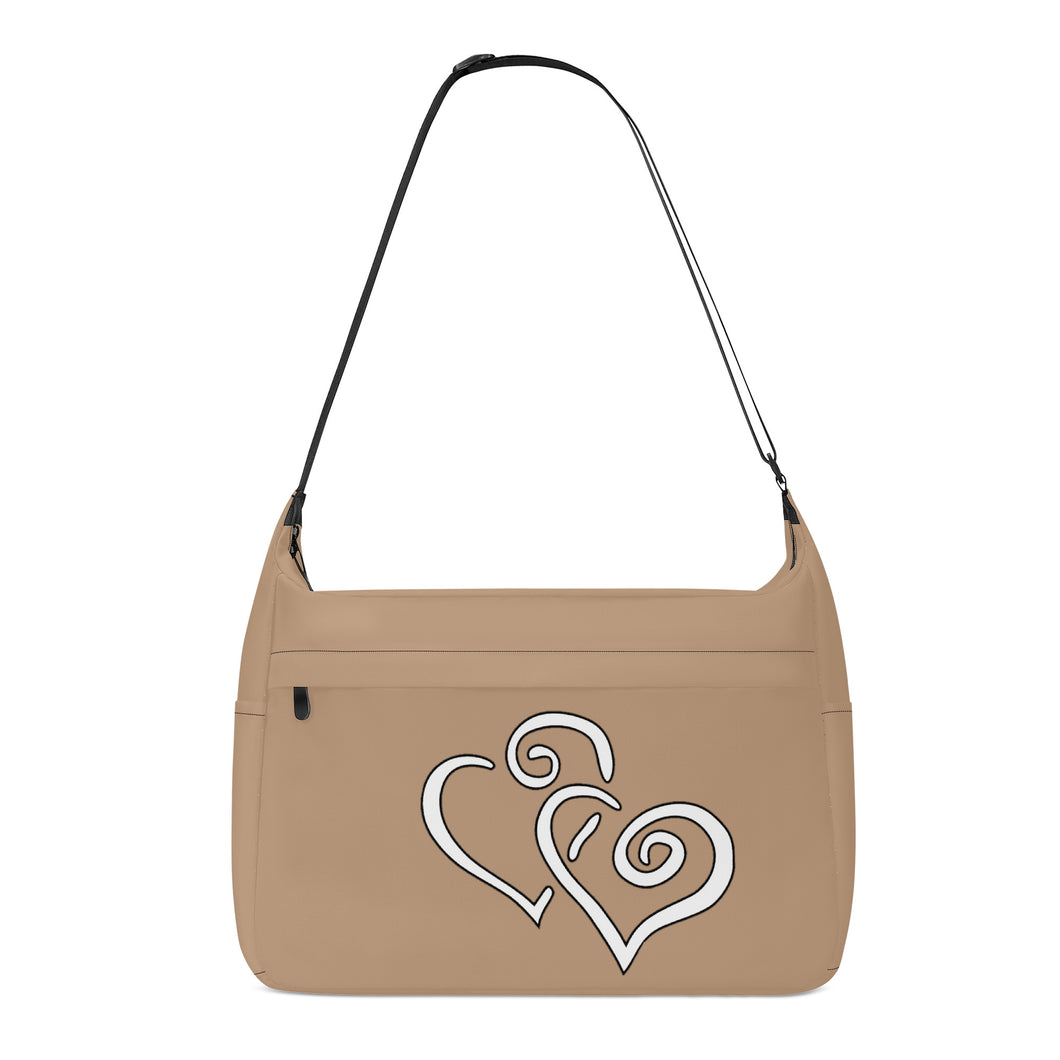 Ti Amo I love you - Exclusive Brand - Mongoose - Double White Heart - Journey Computer Shoulder Bag