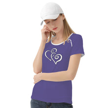 Load image into Gallery viewer, TI Amo I love you - Exclusive Brand - Butterfly Bush 2 - Double White Heart - Women&#39;s T shirt - Sizes XS-2XL
