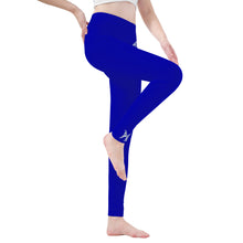 Load image into Gallery viewer, Ti Amo I love you - Exclusive Brand - Royal Blue - Angry Fish  - Womens / Teen Girls  / Womens Plus Size  - Yoga Leggings - Sizes XS-3XL
