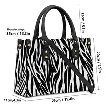 Load image into Gallery viewer, Ti Amo I love you - Exclusive Brand - Black &amp; White - Zebra - Luxury Womens PU Tote Bag - Black Straps
