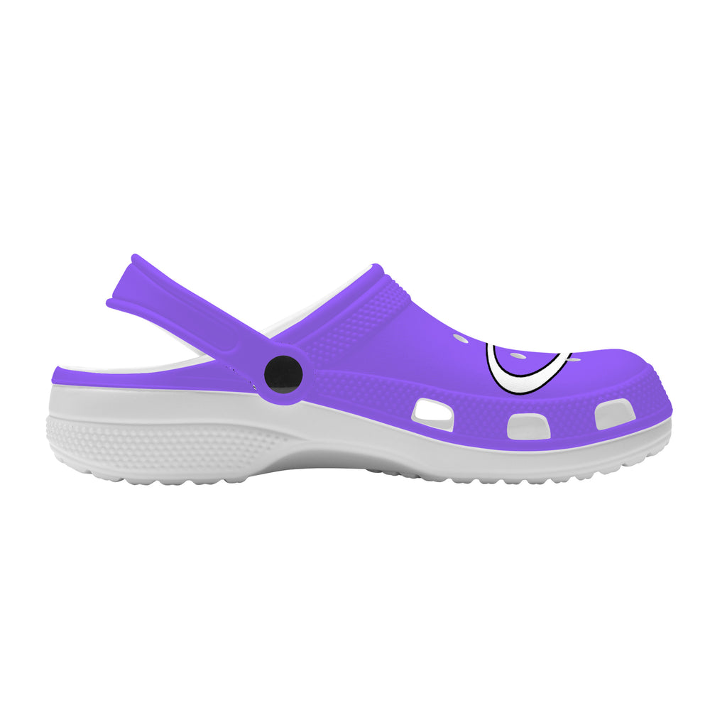 Ti Amo I love you - Exclusive Brand - Heliotrope 3 - Double White Heart - Womens Classic Clogs - Sizes 5-14.5