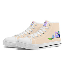 Load image into Gallery viewer, Ti Amo I love you - Exclusive Brand - Oasis - 3 Owls - High-Top Canvas Shoes - White Soles
