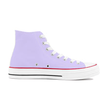 Load image into Gallery viewer, Ti Amo I love you - Exclusive Brand - Lilac - White Daisy - High Top Canvas Shoes - White  Soles
